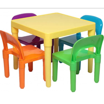 Plastic Table and Chair for Toddler Activity for Reading Train Art Play-Room Fit 3-8 Years Old