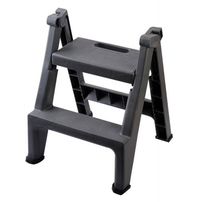 Grey color Two-step Folding Stool for kitchen step garden tree step use