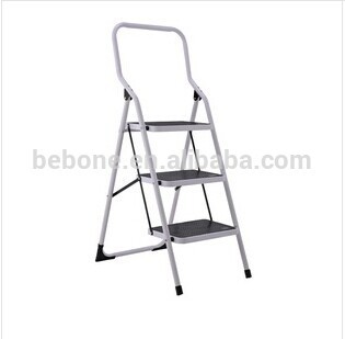 steel folding step ladder with three steps